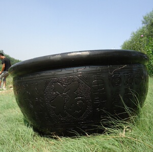 老北京鱼盆睡碗莲荷花缸大型号养金鱼锦鲤缸80cm陶瓷鱼缸复古泥盆