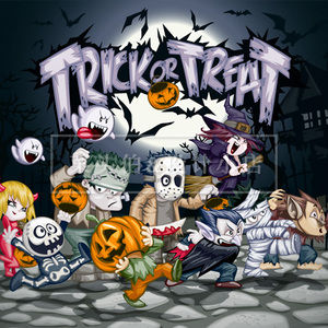 卡通手绘万圣节南瓜人女巫吸血鬼木乃伊派对活动矢量插画设计素材