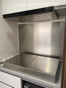 定制厨房304不锈钢挡油板防油烟挡板灶台隔油 煤气灶防油溅板贴纸