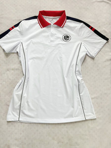 可定制中小学生四季校服 夏季白色纯棉红色领子短袖T恤logo设计