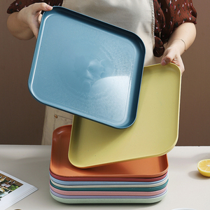塑料托盘正方形家用北欧ins风四方盘子放杯子零食点心水果盘商用