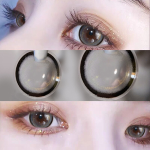 酸奶爆珠灰色美瞳小大直径14.5mm年抛女月牙光晕隐形眼镜日抛艾晶