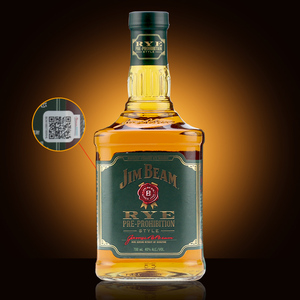 jim beam rye占边黑麦波本威士忌美国原装进口占边绿标洋酒 金宾