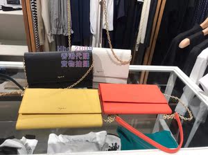 香港专柜正品代购agnes b 19春夏防刮牛皮链条女款钱包斜挎包