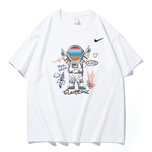 耐克顿纯棉短袖t恤男夏季宽松情侣衣服ins潮流宇航员太空人半袖潮