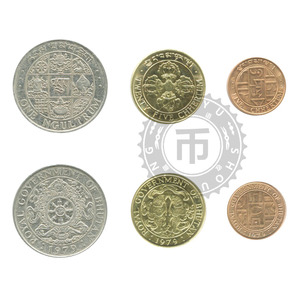 亚洲 不丹3枚硬币 外国硬币