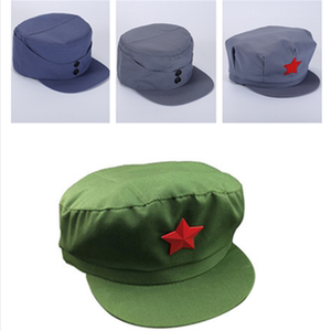 八角帽八路帽绿军帽新四军帽八角灰色帽舞台道具长征军帽儿童成人