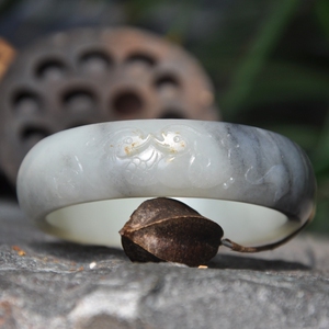 【鸳鸯图 和睦】内径58.5新疆和田玉青花手镯镯子玉镯9012籽料