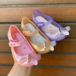 巴西Melissa童鞋新款小童蜜蜂魔术贴鱼嘴单鞋梅丽莎女童公主凉鞋