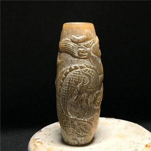 古玉老玉和田玉辽金龙纹玉勒子高古玉器明清朝珠配珠玉佩辽金玉器