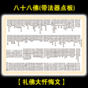 八十八佛(带法器点板)【礼佛大忏悔文】相纸打印带塑封/防水防尘