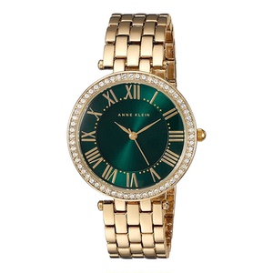 现货德国annekleinak绿表简约ins小绿盘镶钻女施华洛世奇水晶手表