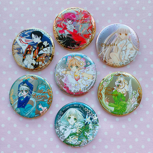 {现货}日本clamp30周年原画烫金吧唧魔卡少女樱四月一金属徽章