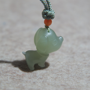 【旺财】天然和田玉晴水色白色黑青小狗吊坠生肖狗挂件本命年转运