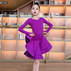少儿拉丁舞比赛服女童国标舞蹈规定服装专业表演服高级练功服大裙