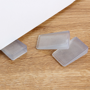 KM透明塑胶楔形平稳垫家具脚垫门楔桌子衣橱柜高低水平调节4个装