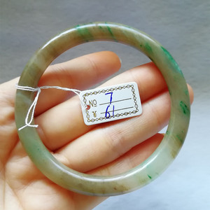 收藏玉器南阳老坑天蓝独山玉圆条手镯天然玉独玉镯子61mm镯子送证