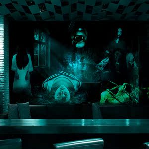 剧本杀店装饰墙纸3d沉浸式密室逃脱恐怖吓人场景主题房背景墙壁纸