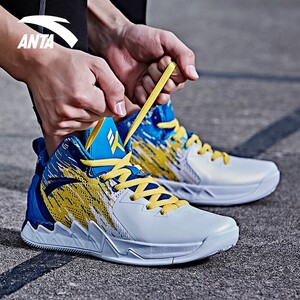 安踏汤普森kt2毒液篮球鞋男鞋 皮面防水防滑运动鞋总决赛高帮战靴