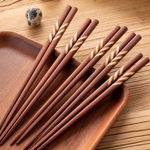 日本进口MUJIE家用红檀木筷子套装高级餐具日式红木筷防滑尖头