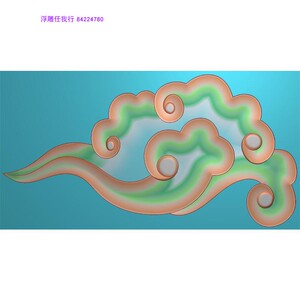 石雕云彩云朵云纹一朵祥云角花木雕吉祥云精雕图浮雕灰度电脑雕刻
