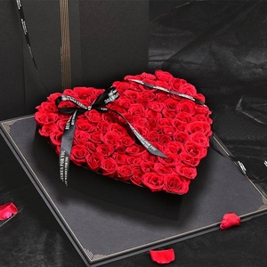 新款520情人节天心盒99支心形鲜花礼盒顺峰资材花艺包装材料用品