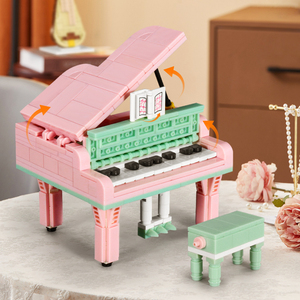 moc乐高创意钢琴拼装益智小颗粒积木男孩女孩子潮玩乐器玩具摆件