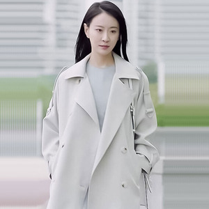 小英韩代亲爱的热爱的苏澄杨紫蓝莓同款风衣外套长款宽松秋冬新款