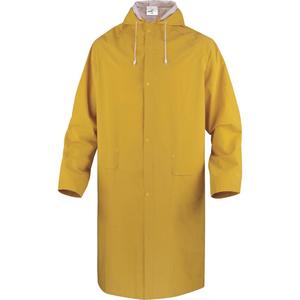 代尔塔407005涤纶连体风衣版经济型雨披双层PVC涂层黄色雨衣