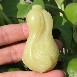 方言企业特惠辽宁岫玉鸡油黄玉手工巧雕百财手把件回顾玉友t