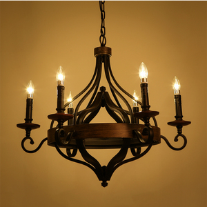 起点灯饰美式烛台风格铁艺工业复古怀旧个性客厅餐厅卧室蜡烛吊灯