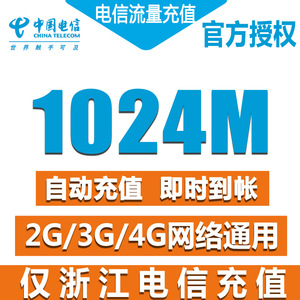 浙江电信流量充值全国包1G手机流量充值卡4G/3G/2G 当月有效叠加Z