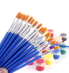 涂色颜料尼龙画刷儿童绘画笔刷丙烯颜料幼儿园勾线笔水彩水粉排笔