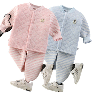 婴儿保暖内衣套装高腰纯棉加厚女童中小儿童秋冬装女宝宝秋衣秋裤