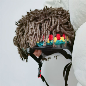 滑雪脏辫头盔套网红同款搞怪帽子针织假发头套嘻哈个性安全罩配件