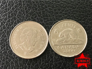 正品保真军缘钱币加拿大2012年5分硬币海狸老年伊丽莎白女王