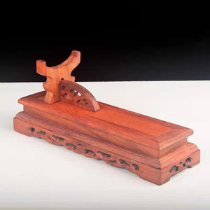 木雕玉如意专用实木底座镂空花梨木长方形红木摆件带托支架大底座