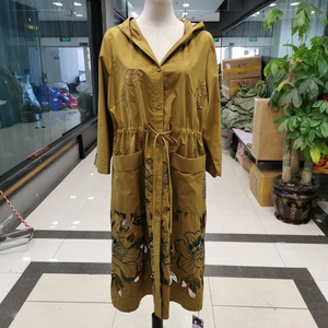 鑫水云阁薄款风衣女夏季新款中长款气质高端时尚开衫外套2022-027