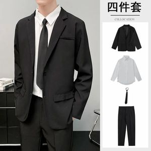 西服套装一整套新款韩版休闲通勤大学生面试职业正装西装男