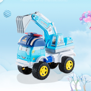 儿童工程车水泥车罐车水泥搅拌车模型大号玩具挖掘机惯性混泥土