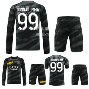 长袖2324巴黎门将服黑色99号多纳鲁马足球守门员服纳瓦斯成人套装