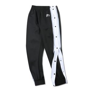 排扣裤男篮球全开扣女束脚秒脱出场训练侧边夏季薄款球裤运动长裤