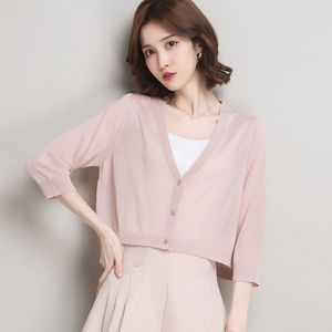 短外套女新款夏超短款冰丝针织开衫女夏季外搭配吊带裙薄款小披肩