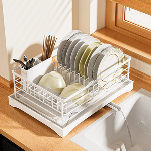 厨房沥水架碗架餐具碗盘收纳盒家用碗筷架子置物架多功能台面晾碗