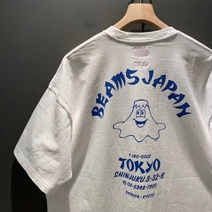 22ss beams japan fuji君 红绳富士山卡通宽松圆领短袖t恤日潮