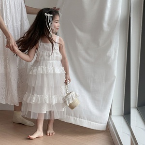 女童韩版洋气吊带裙2024夏装时尚公主纱裙儿童无袖连衣裙夏季裙子