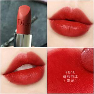 dior迪奥烈艳蓝金哑光口红 846#concorde 番茄柿红橘红亮红色显白