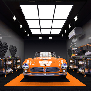 led汽车美容店洗车维修工位长方形套餐用灯具现代简约九宫格吊灯