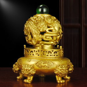 九转乾坤鼎炉摆件时来运转九龙香炉客厅办公室玄关装饰工艺品礼物