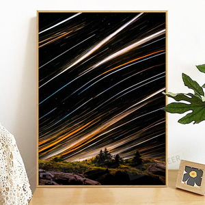 梦幻星空流星diy数字油画装饰画手工填充画丙烯描绘涂鸦油彩画画